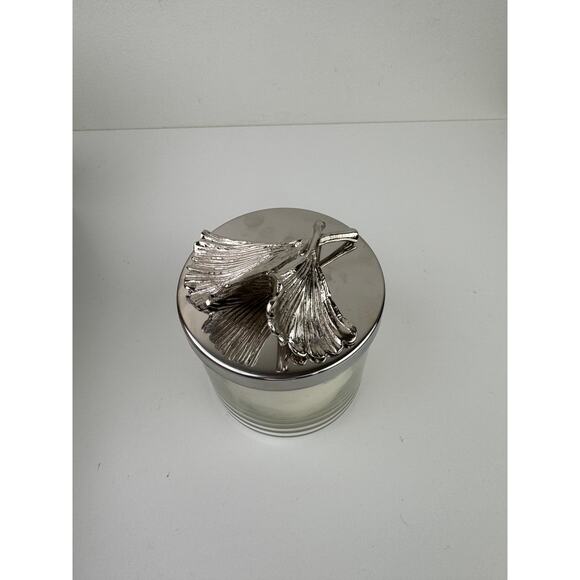 Michael Aram Ginkgo Candle Original Box Grapefruit Black Pepper Silver Tone NEW - Picture 5 of 7